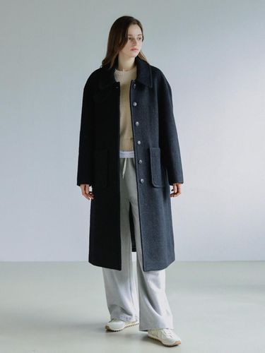 Wool boucle long coat - KELLY DONAHUE - Modalova