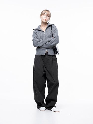 Corduroy One - tuck Wide Pants - Charcoal / M243PT - Chance’s noi for Women - Modalova