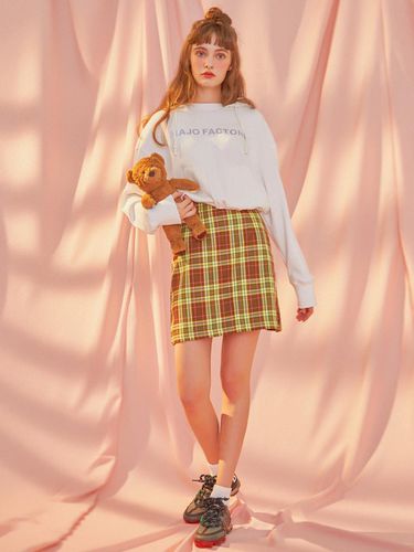 FORSYTHIA CHECK SKIRT [YELLOW] - Majo Factory - Modalova