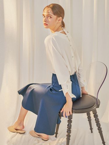 SATEEN TULIP SKIRT [SAPPHIRE BLUE] - Majo Factory - Modalova