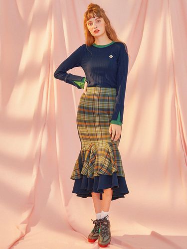 DOUBLE LAYERED SKIRT [INDIGO] - Majo Factory - Modalova