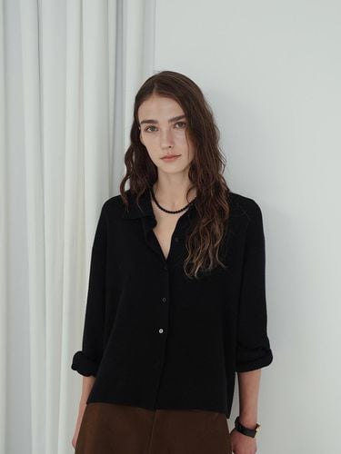 Merino Wool Button-Down Collar Shirt [Black] - OTHERS - Modalova