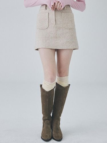 Tweed Mini Skirt [Beige] - Majo Factory - Modalova