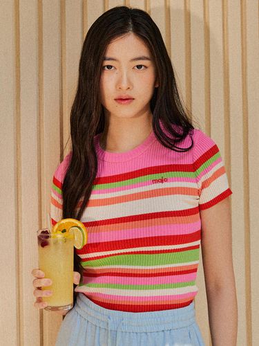 Aloha Stripe Knit [Pink] - Majo Factory - Modalova