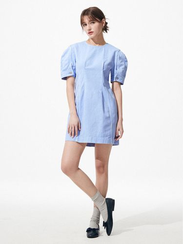 Denim Mini Dress [Pure Blue] - Majo Factory - Modalova