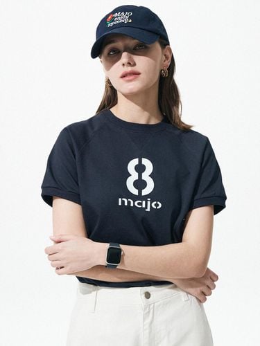 Eight Stencil Logo T-shirt [Navy] - Majo Factory - Modalova