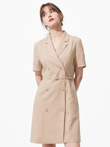 Claire Linen Jacket Dress [Beige] - Majo Factory - Modalova