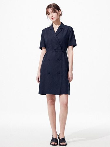 Claire Linen Jacket Dress [Navy] - Majo Factory - Modalova