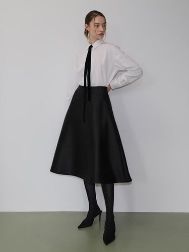 Mikado silk A - line Skirt BLACK - UIJI - Modalova