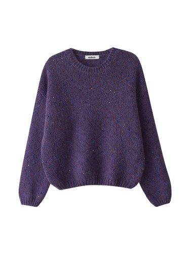 Tinker Color Mixed Round Knit Top (Purple) - ateleen - Modalova