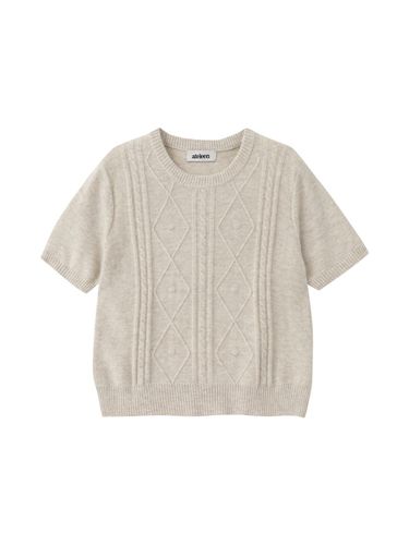 Mellow Cable Knit Top (Beige) - ateleen - Modalova