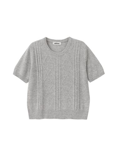 Mellow Cable Knit Top (Gray) - ateleen - Modalova