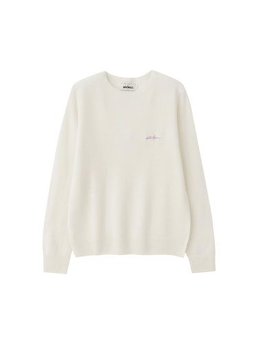 Wool Wholegarment Round Neck Knit (Light Beige) - ateleen - Modalova