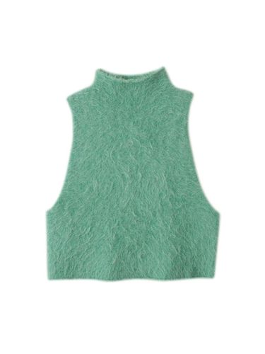 Miere Fur Half Neck Knit Vest (Green) - ateleen - Modalova