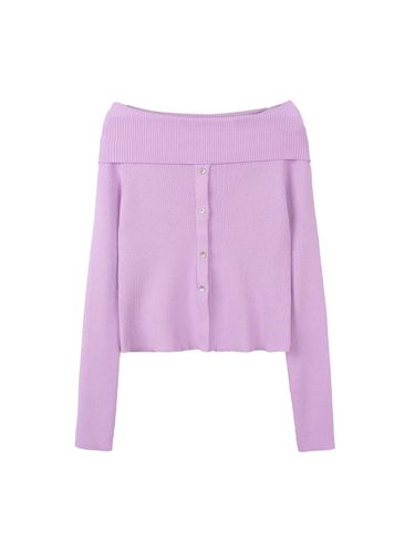 Velo Off Shoulder Knit Top (Lilac) - ateleen - Modalova