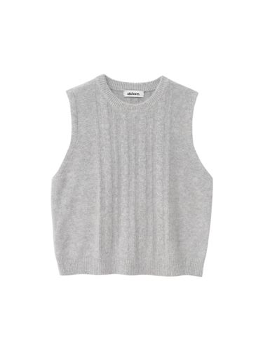 Twisted Knit Vest (Gray) - ateleen - Modalova