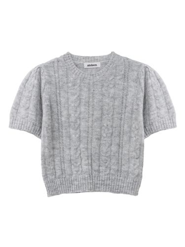 Wool Blended Twist Half Knit Top (Gray) - ateleen - Modalova