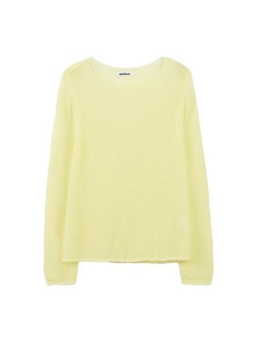 Mohair Boat Neck Knit Top (Yellow) - ateleen - Modalova