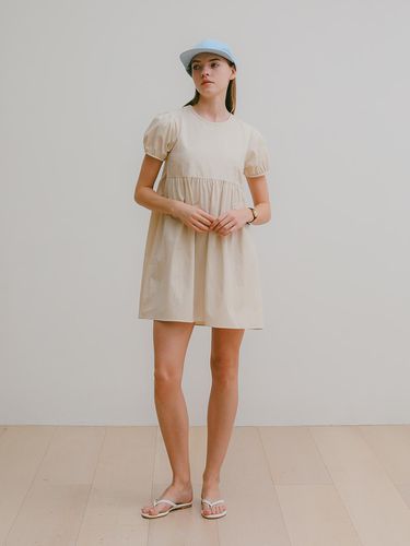 Puff Sleeve Mini Dress - noregret - Modalova