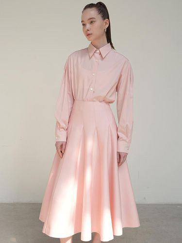 Sleeve Pintuck Point Shirt Pink - UIJI - Modalova