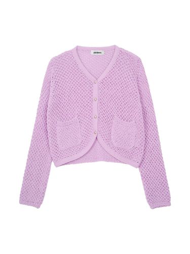 Lana V Neck Button Knit Cardigan (Lilac) - ateleen - Modalova