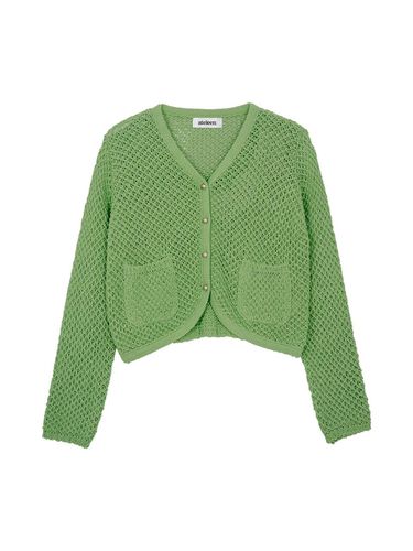 Lana V Neck Button Knit Cardigan (Green) - ateleen - Modalova