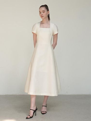 Puff Sleeve Mikado silk midi dress - UIJI - Modalova