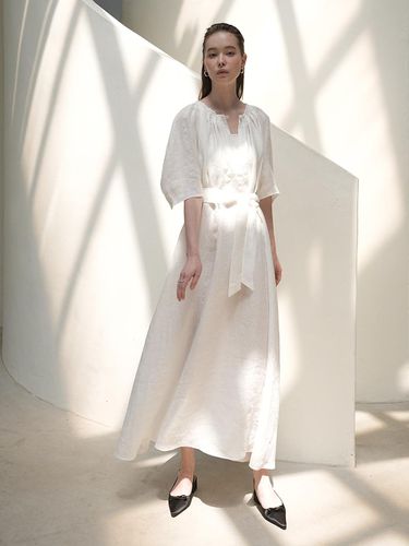 Jacquard Bellona Maxi Dress White - UIJI - Modalova