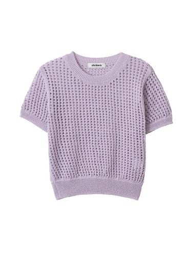 Lulex Waffle Knit Top (Lilac) - ateleen - Modalova