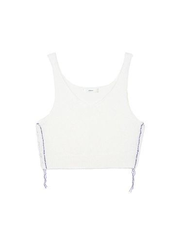 Paper Stitch Sleeveless Top (White) - ateleen - Modalova