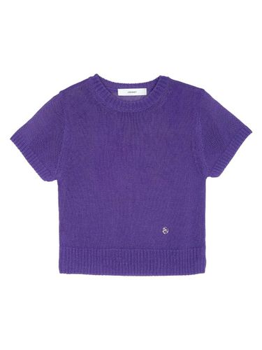 Linen Round Knit Top (Purple) - ateleen - Modalova