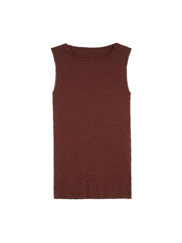 Linen Long Sleeveless Top (Brick) - ateleen - Modalova