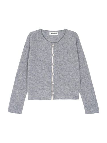 Color Line Wool Knit Cardigan (Gray) - ateleen - Modalova