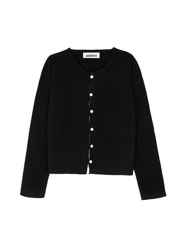 Color Line Wool Knit Cardigan (Black) - ateleen - Modalova