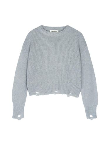 Damage Round Pullover (Sky Blue) - ateleen - Modalova