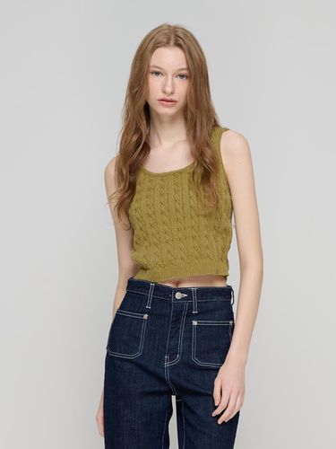 Cable bustier knitwear (Khaki) - CARGOBROS - Modalova