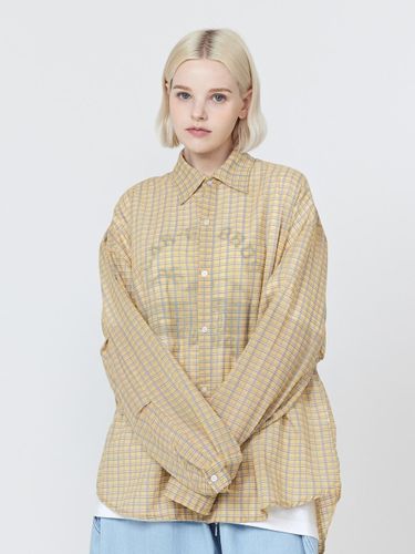 Seersucker Oversized Fit Checkered Shirt () - CARGOBROS - Modalova