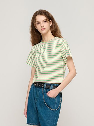 Candy Color Stripe Short Sleeve T-shirt () - CARGOBROS - Modalova