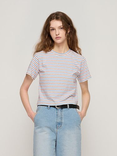 Candy Color Stripe Short Sleeve T-shirt () - CARGOBROS - Modalova