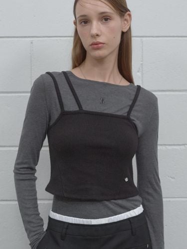 Ribbed Wool-Tencel Two-Piece Set Top [GR] - TMAKER - Modalova