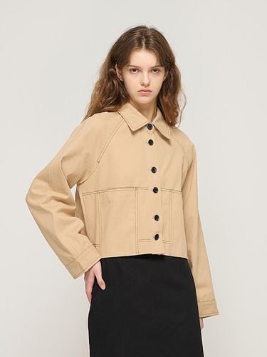 Cotton Stitch Collar Short Jacket (Beige) - CARGOBROS - Modalova