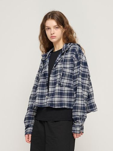 Vintage Checkered Cropped Hooded Shirt () - CARGOBROS - Modalova