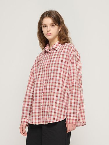 Simple wide-fit checkered shirt (red) - CARGOBROS - Modalova