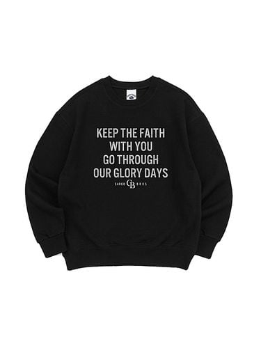 Keep Lettering Vintage Sweatshirt (Black) - CARGOBROS - Modalova