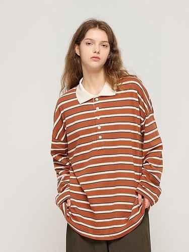 Bold Stripe Collar T-Shirt (Camel) - CARGOBROS - Modalova