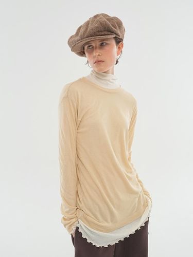 WOOL RIBBED JERSEY LONG SLEEVED T-SHIRT - LLLDESIGNSTUDIO - Modalova