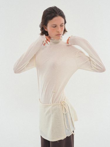 WOOL TENCEL TURTLENECK LONG T-SHIRT - LLLDESIGNSTUDIO - Modalova