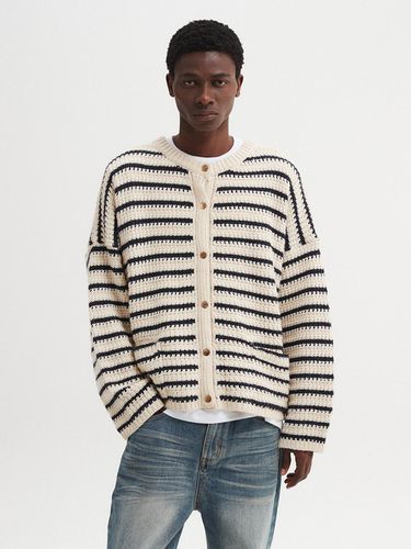 Stripe round cardigan beige - DNSR - Modalova