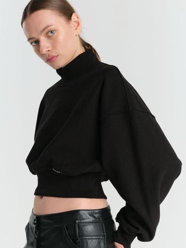 Half neck cropped sweatshirt - black - MAGJAY - Modalova