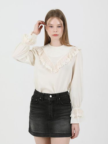 Lace Chiffon Blouse - CATTLINE - Modalova